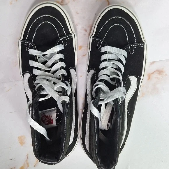 Vans High Top Shoes Black White Unisex - Picture 3 of 10